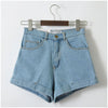 Vintage Denim Shorts Women High-Waist Rolled Hem Denim Shorts Girls Sexy Cuff Jeans Shorts Plus Size Girls' Street Wear C3627