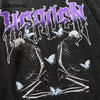 Vintage Distressed Washed Sweatshirt Hoodie Hip Hop Retro Skeleton Skull Butterfly Print Pullover Harajuku Punk Goth Sweatshirt