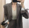 Vintage Elegant 2 Pieces Skirt Suits Women Single-breasted Blazer & High Waist A-line Mini Skirt Female Blazer Set