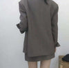 Vintage Elegant 2 Pieces Skirt Suits Women Single-breasted Blazer & High Waist A-line Mini Skirt Female Blazer Set