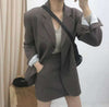 Vintage Elegant 2 Pieces Skirt Suits Women Single-breasted Blazer & High Waist A-line Mini Skirt Female Blazer Set