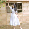 Vintage Elegant Dress Women Sweet Frence Designer Midi Revolve Dress Female Casual Puff Sleeve Solid Party Dress Summer 2022