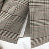 Vintage England Style Womens Casual 2Pcs Plaid Skirt Suits Double Breasted Notched Collar Blazer Short Ruffles Skirts Streetwear