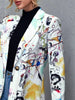 Vintage Graffiti Printing Blazer Women Jacket High Street 2023 Spring Plus Size Elegant Lady Coat American Stylish