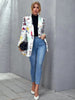 Vintage Graffiti Printing Blazer Women Jacket High Street 2023 Spring Plus Size Elegant Lady Coat American Stylish