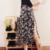 Vintage Green Leopard Print Skirts Women High Waist Casual Long Lace-Up Wrap Midi Clothes Sexy Summer Slit Beach New