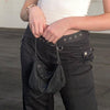 Vintage Grunge Punk Denim Jeans with Belt Mall Gothic Streetwear Jogger Trousers Dark Academia Cargo Pants Cuteandpsycho