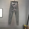 Vintage High Waist Diamonds Pencil Jeans Woman Pants Femme Long Denim Pant Women Slim Distressed Trousers Plus Size Streetwear