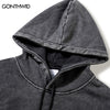 Vintage Hoodie Streetwear Hip Hop Doberman Graphic Print Washed Hooded Sweatshirt Harajuku Casual Punk Gothic Pullover