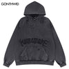 Vintage Hoodie Streetwear Hip Hop Embroidery Ripped Destroyed Distressed Wash Hooded Sweatshirt 2023 Harajuku Casual Oversized