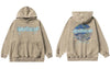 Vintage Hoodie Streetwear Sweatshirt Hip Hop Retro Butterfly Letter Print Distressed Washed Punk Gothic Hooded Harajuku Pullover