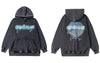 Vintage Hoodie Streetwear Sweatshirt Hip Hop Retro Butterfly Letter Print Distressed Washed Punk Gothic Hooded Harajuku Pullover