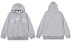 Vintage Hoodie Streetwear Y2K Grunge Zip Up Sweatshirt Coat Hip Hop Emroidery Letter Wash Hooded Jacket Harajuku Punk Gothic Top