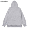Vintage Hoodie Streetwear Y2K Grunge Zip Up Sweatshirt Coat Hip Hop Emroidery Letter Wash Hooded Jacket Harajuku Punk Gothic Top