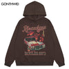 Vintage Hoodie Sweatshirt Streetwear Hip Hop Retro Car Print Distressed Wash Pullover Hooded 2023 Harajuku Casual Loose Hoodies