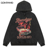 Vintage Hoodie Sweatshirt Streetwear Hip Hop Retro Car Print Distressed Wash Pullover Hooded 2023 Harajuku Casual Loose Hoodies