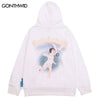 Vintage Hoodie Sweatshirt Y2K Grunge Hip Hop Angel Letter Print Ripped Destroyed Hole Hooded Streetwear Harajuku Loose Goth Tops