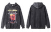 Vintage Hoodie Sweatshirt Y2K Grunge Hip Hop Graphic Print Punk Gothic Washed Heavy Hooded Harajuku Casual Pullover Streetwear