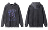 Vintage Hoodie Sweatshirt Y2K Grunge Streetwear Hip Hop Graphic Print Heavy Cotton Hooded Harajuku Punk Gothic Washed Pullover
