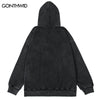 Vintage Hoodie Sweatshirt Y2K Grunge Streetwear Hip Hop Graphic Print Punk Gothic Fleece Hooded Harajuku Loose Pullover