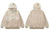 Vintage Hoodie Sweatshirt Y2K Streetwear Hip Hop Embroidery Letter Punk Gothic Fleece Hooded Coat Harajuku Zipper Jacket