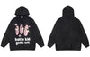 Vintage Hoodie Sweatshirt Y2K Streetwear Hip Hop Graphic Letter Print Washed Hooded Harajuku Punk Gothic Loose Pullover