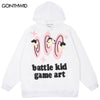 Vintage Hoodie Sweatshirt Y2K Streetwear Hip Hop Graphic Letter Print Washed Hooded Harajuku Punk Gothic Loose Pullover