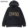 Vintage Hoodie Sweatshirt Y2K Streetwear Hip Hop Skull Skeleton Flowers Print Fleece Hooded Harajuku Punk Gothic Hoodies