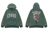 Vintage Hoodie Sweatshirt Y2K Streetwear Hip Hop Skull Skeleton Flowers Print Fleece Hooded Harajuku Punk Gothic Hoodies