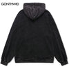 Vintage Hoodie Y2K Hip Hop Skull Skeleton Print Punk Gothic Pullover Sweatshirt Streetwear Harajuku Loose Washed Hooded