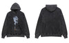 Vintage Hoodie Y2K Hip Hop Skull Skeleton Print Punk Gothic Pullover Sweatshirt Streetwear Harajuku Loose Washed Hooded