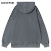 Vintage Hoodie Y2K Streetwear Hip Hop Letter Print Washed Hooded Sweatshirt Harajuku Casual Cotton Punk Gothic Pullover