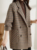 Vintage Houndstooth Women Blazer Casual Elegant Plaid Female Suit Jacket Long Sleeve Loose Blaser Outerwear Clothes