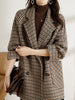 Vintage Houndstooth Women Blazer Casual Elegant Plaid Female Suit Jacket Long Sleeve Loose Blaser Outerwear Clothes