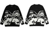 Vintage Knitted Sweaters Streetwear Y2K Grunge Hip Hop Skull Skeleton Jumpers Men Harajuku Casual Punk Gothic Pullover Couples