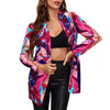 Vintage Letter Irregular Printing Blazer Women Jacket High Street 2022 Plus Size Elegant Lady Coat American Stylish