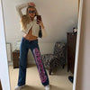 Vintage Letter Print Straight Jeans Women Harajuku Streetwear Retro Mom Jeans Denim High Waist Aesthetic Pants Cuteandpsycho