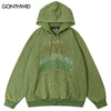 Vintage Men Hoodie Sweatshirt Y2K Streetwear Hip Hop Letter Print  Hooded Jacket Harajuku Punk Gothic Cotton Loose Coat Grunge