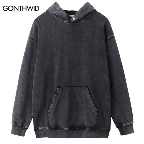 Vintage Mens Hoodie Sweatshirt Y2K Grunge Streetwear 2023 Hip Hop Harajuku Wash Hooded Pullover Heavy Cotton High Street