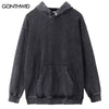 Vintage Mens Hoodie Sweatshirt Y2K Grunge Streetwear 2023 Hip Hop Harajuku Wash Hooded Pullover Heavy Cotton High Street