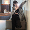 Vintage Printing Button Loose Casual Leopard Blazer Women's Clothing 2023 Autumn Commute Tops All-match Office Lady Suits