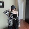 Vintage Printing Button Loose Casual Leopard Blazer Women's Clothing 2023 Autumn Commute Tops All-match Office Lady Suits