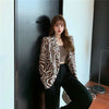 Vintage Printing Button Loose Casual Leopard Blazer Women's Clothing 2023 Autumn Commute Tops All-match Office Lady Suits
