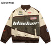 Vintage Racing Jacket Streetwear Retro Embroidery Letter Racer Motocycle Coats Men Women Casual Varsity Baseball Outwear