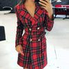 Vintage Red Check Women Suits In Stock Double Breasted Retro Blazer Dress  Club Daily Casual Coat 1 Piece