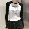 Vintage Ribbed Shirts Women Long Sleeve Skinny T Shirt Autumn Patchwork O Neck Slim Blouses Casual Retro Streetwear Tops