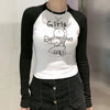 Vintage Ribbed Shirts Women Long Sleeve Skinny T Shirt Autumn Patchwork O Neck Slim Blouses Casual Retro Streetwear Tops