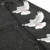 Vintage Streetwear Hoodie Sweatshirt Y2K Hip Hop Pigeon Print Retro Washed Hooded Harajuku Retro Casual Cotton Loose Pullover