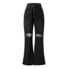Vintage Streetwear Y2k Pink Stretchy Skinny High Waist Flare Jeans Party Club Sexy Melody Holes Ripped Bell Bottoms Denim Pant