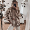 Vintage Striped Sweater Women Knit Cardigan Sexy V Neck Loose Sweaters Autumn Green Long Sleeve Cardigans Zebra Print Outerwear